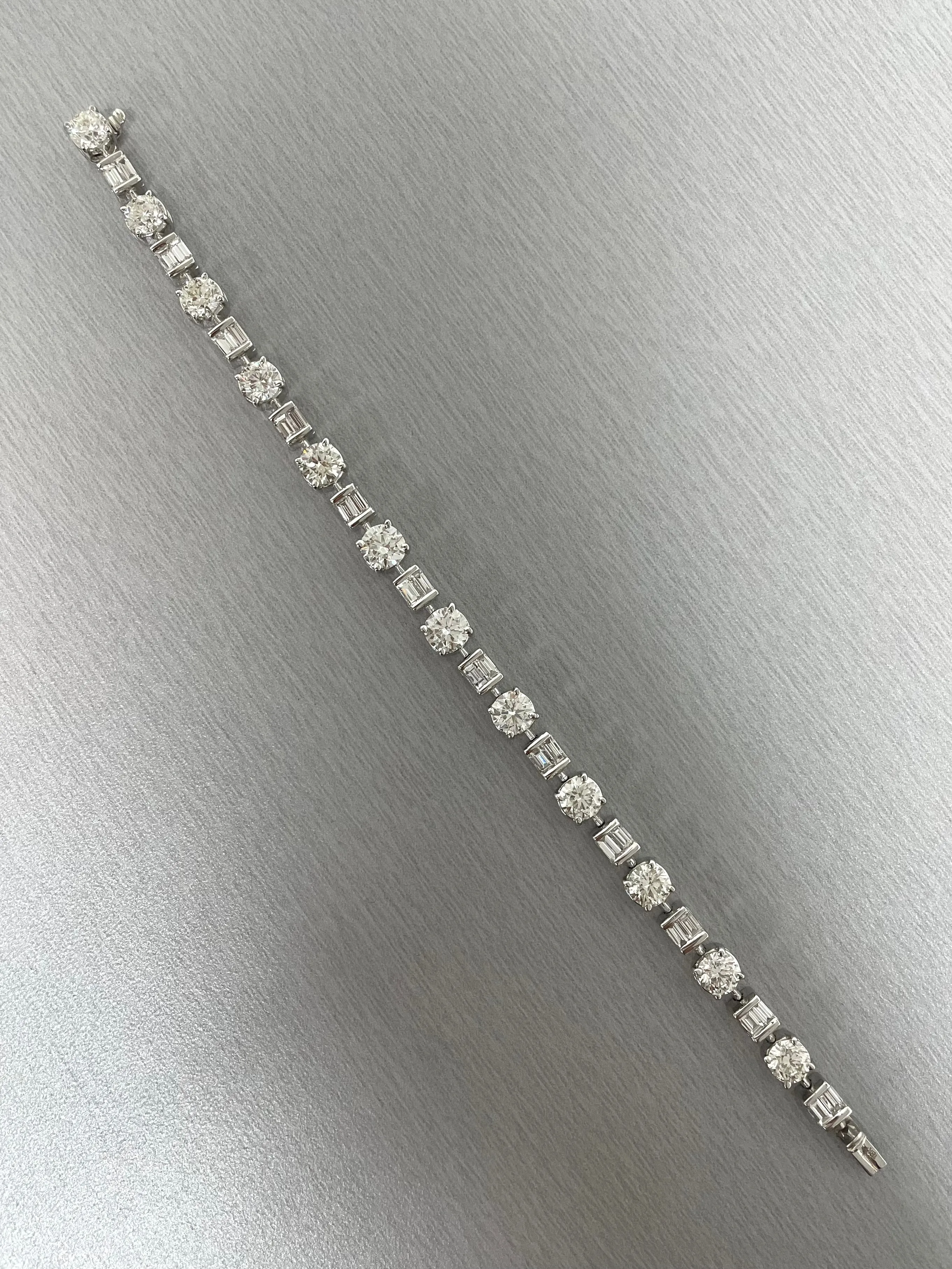 Beauvince Azea Diamond Tennis Bracelet 11.18 Carat Diamonds in White Gold