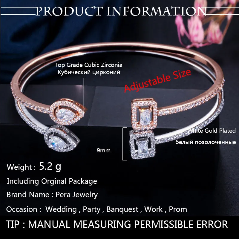 Big Geometric Shape Cubic Zirconia Bangles