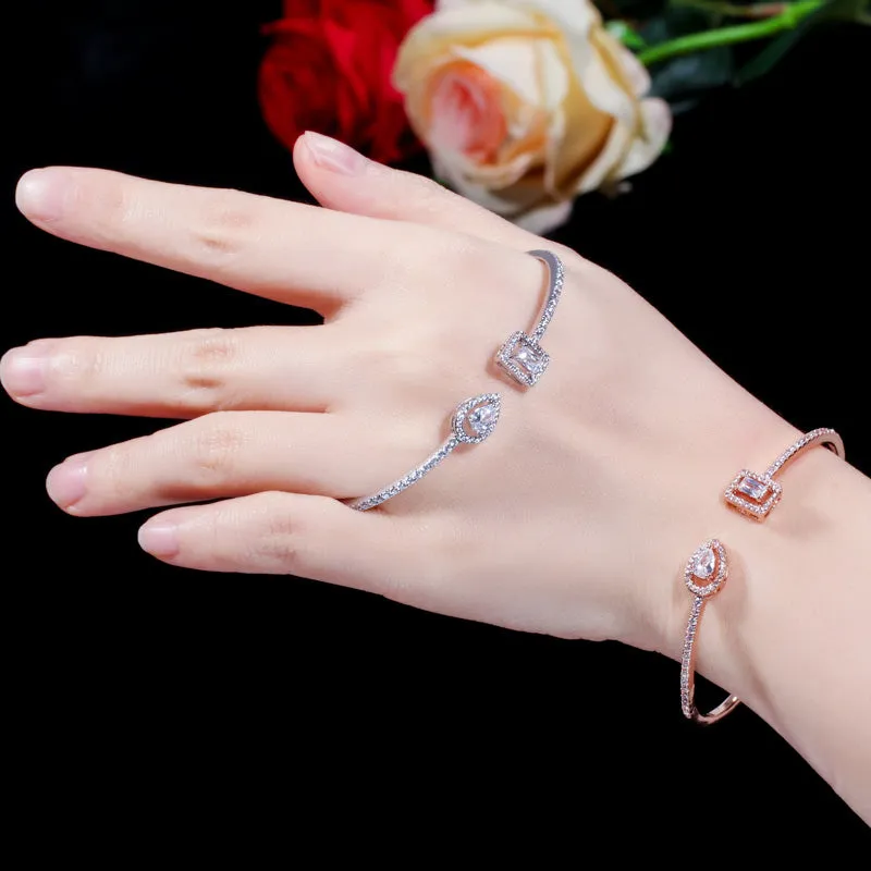 Big Geometric Shape Cubic Zirconia Bangles