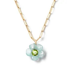 Big Island Aquamarine & Peridot Flower Pendant