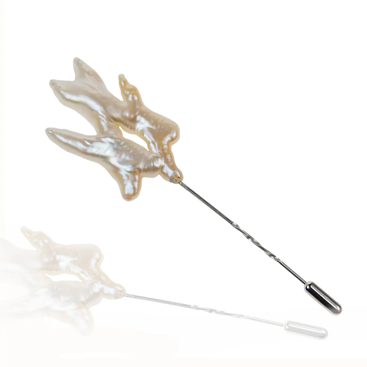 Biwa Pearl 'Abstract' Pin