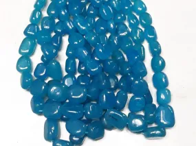 Blue Faceted Quartz Tumble Beads