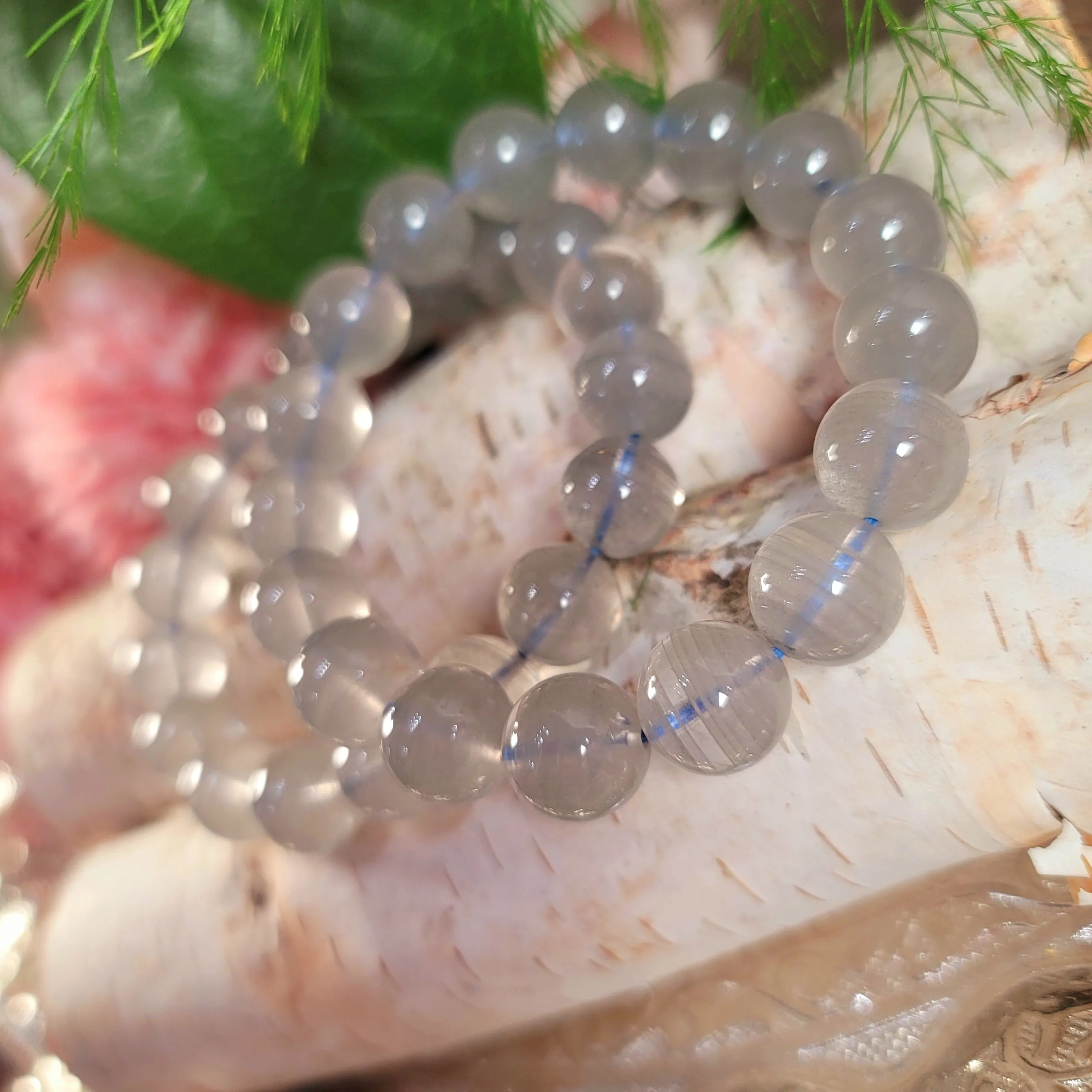 Blue Garden Quartz Phantom Bracelet for Insight, Meditation & Shamanic Journey