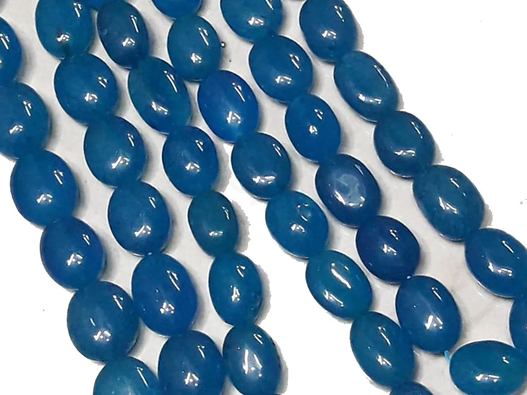 Blue Oval Quartz Tumble Beads
