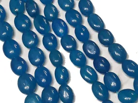 Blue Oval Quartz Tumble Beads