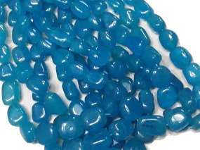 Bright Blue Quartz Tumble Beads