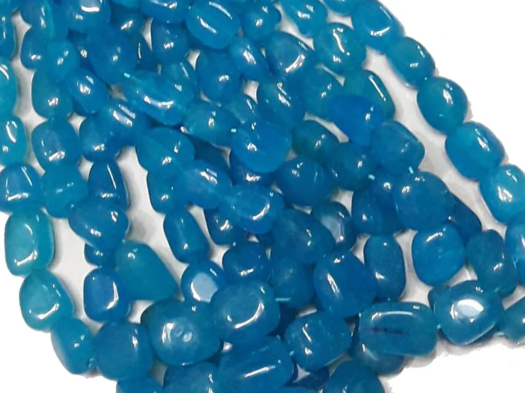 Bright Blue Quartz Tumble Beads