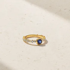 Bubbly Crescendo Sapphire and Diamond Ring