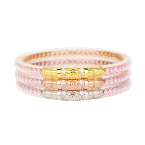 BuDhaGirl | Set of Three | Three Queens All Weather Bangles in Petal Pink