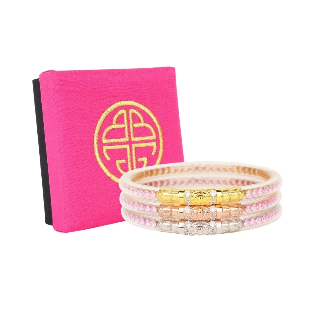 BuDhaGirl | Set of Three | Three Queens All Weather Bangles in Petal Pink