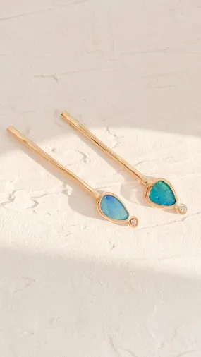 CALLISTO// opal   diamond earrings