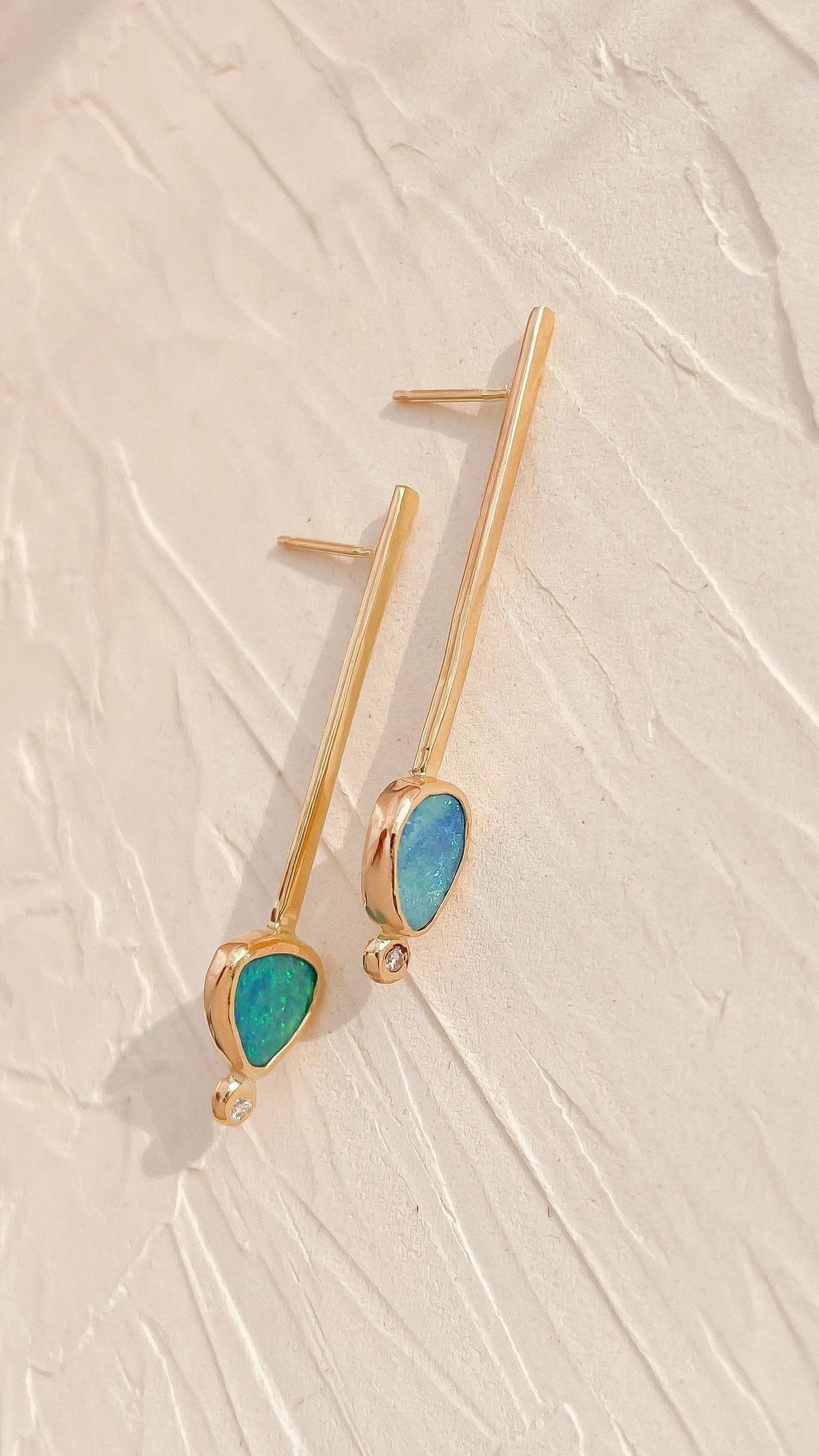 CALLISTO// opal   diamond earrings