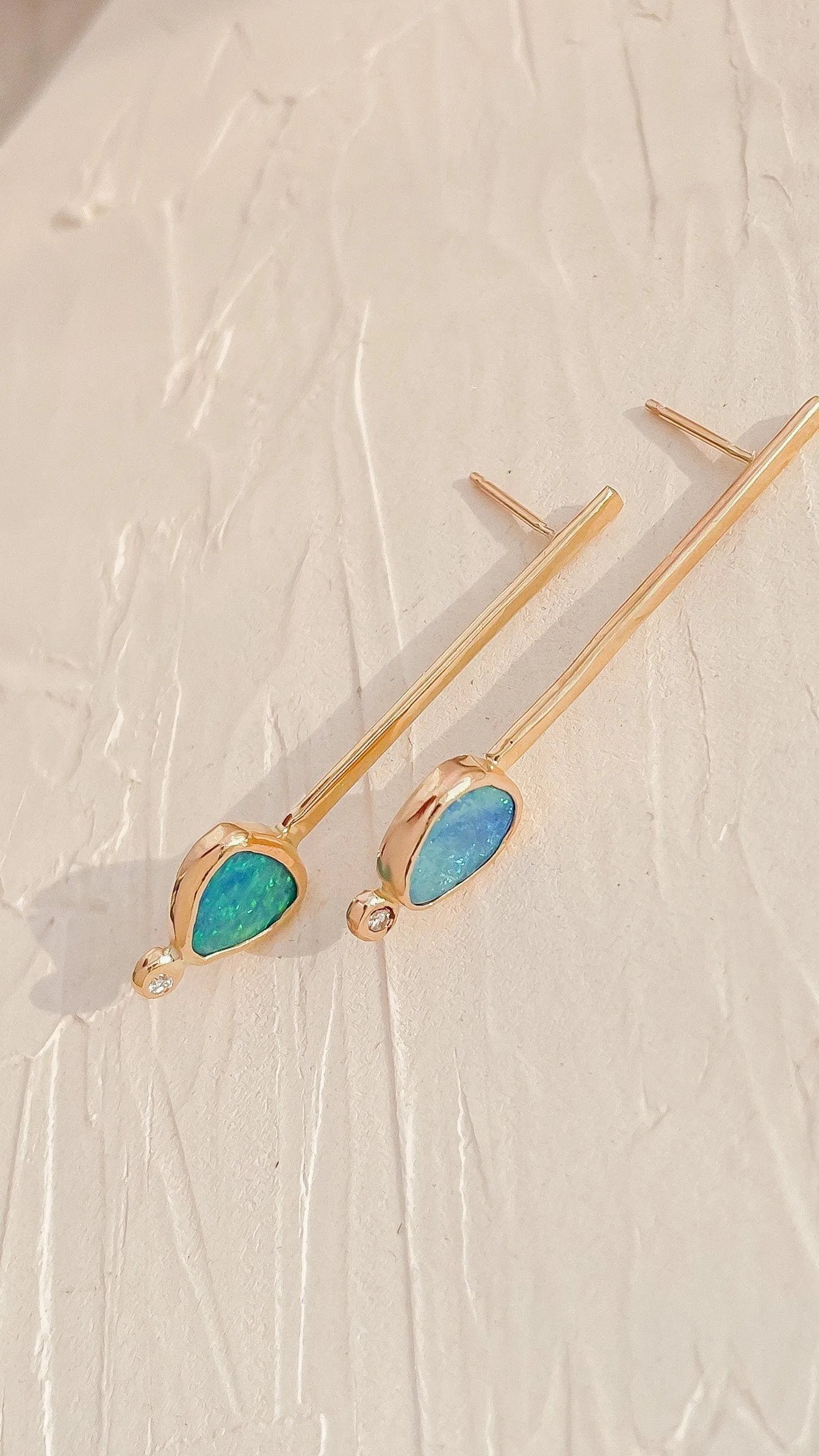 CALLISTO// opal   diamond earrings