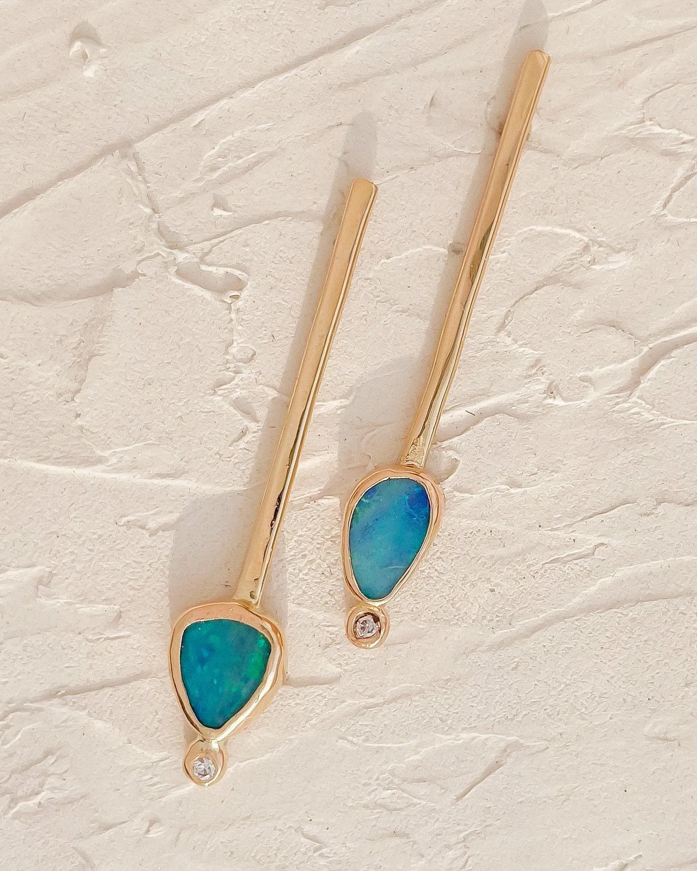 CALLISTO// opal   diamond earrings