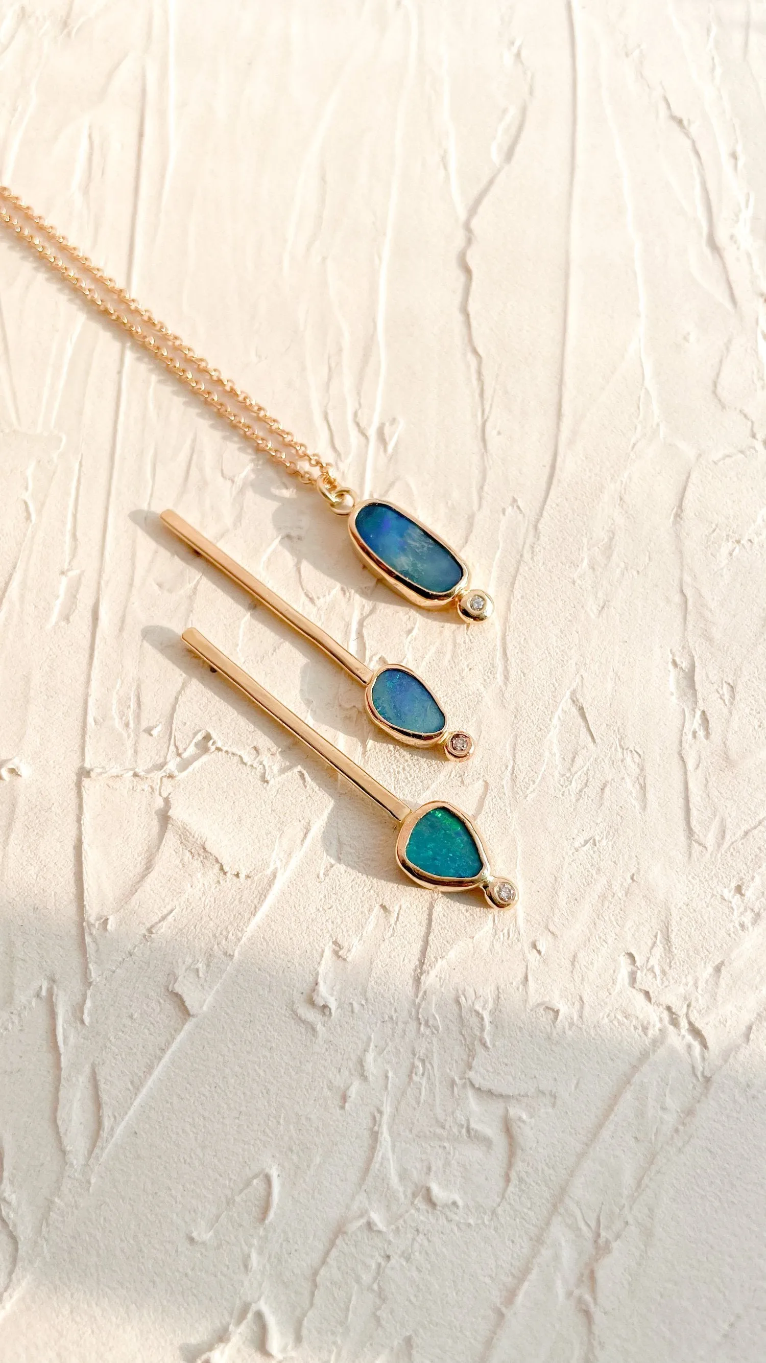 CALLISTO// opal   diamond earrings