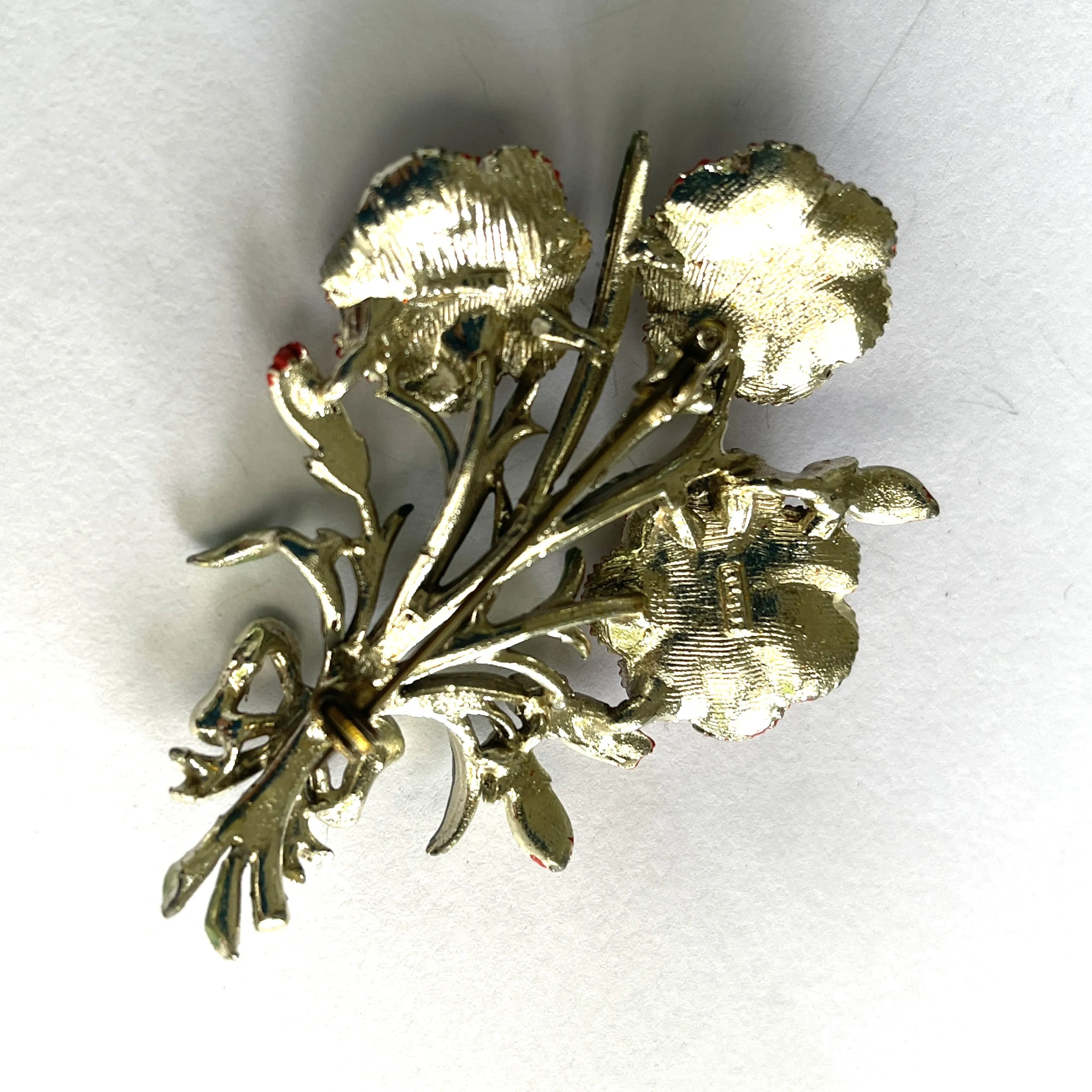 Carnation Birthday Brooch for October by Exquisite UK 1960