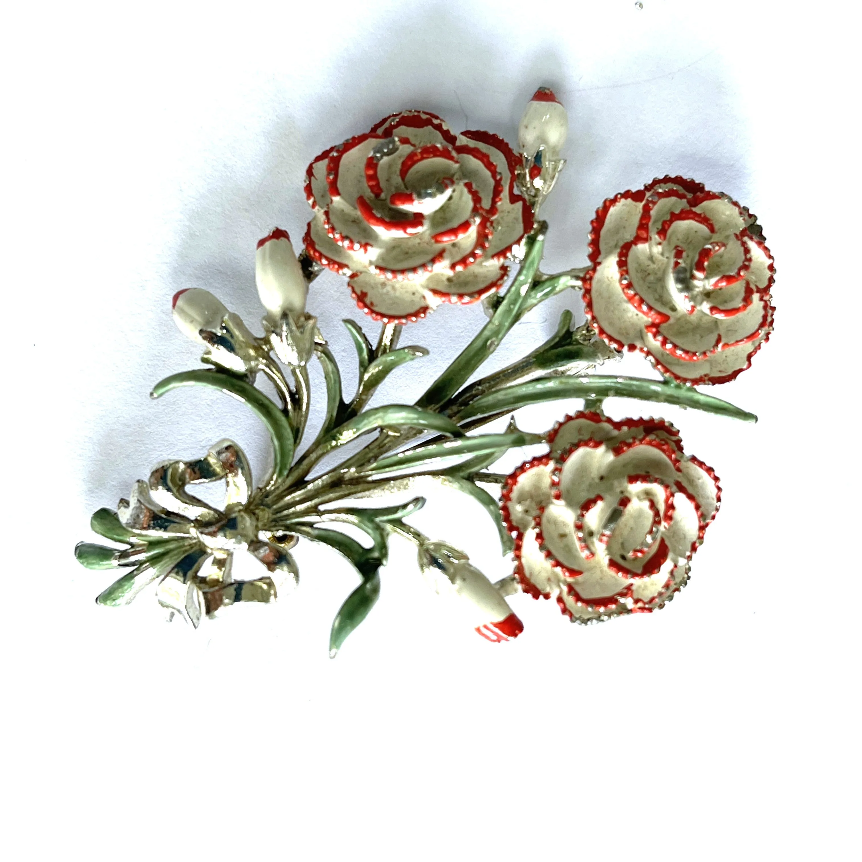 Carnation Birthday Brooch for October by Exquisite UK 1960