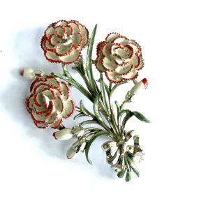 Carnation Birthday Brooch for October by Exquisite UK 1960