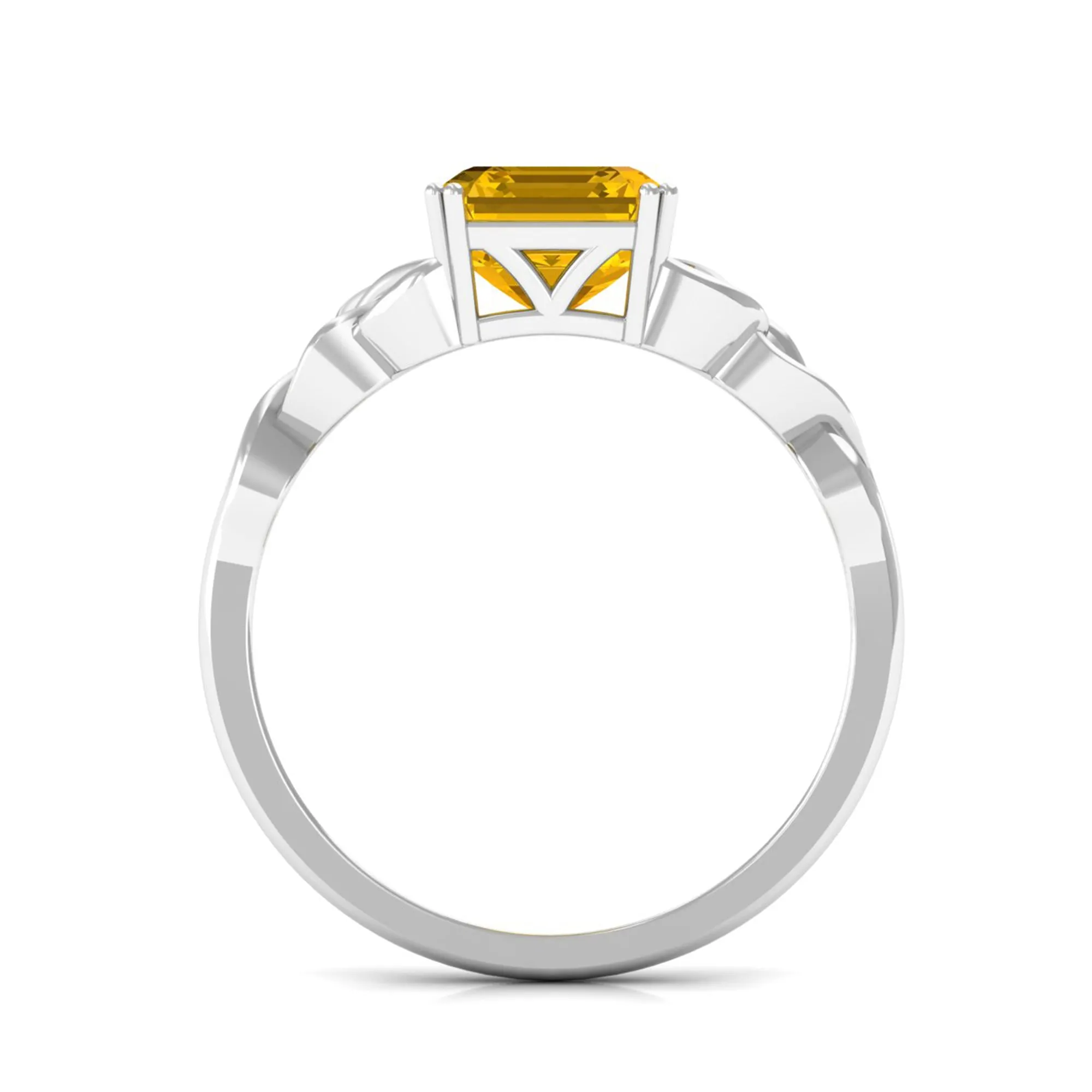 Certified Lab Grown Yellow Sapphire Celtic Solitaire Engagement Ring