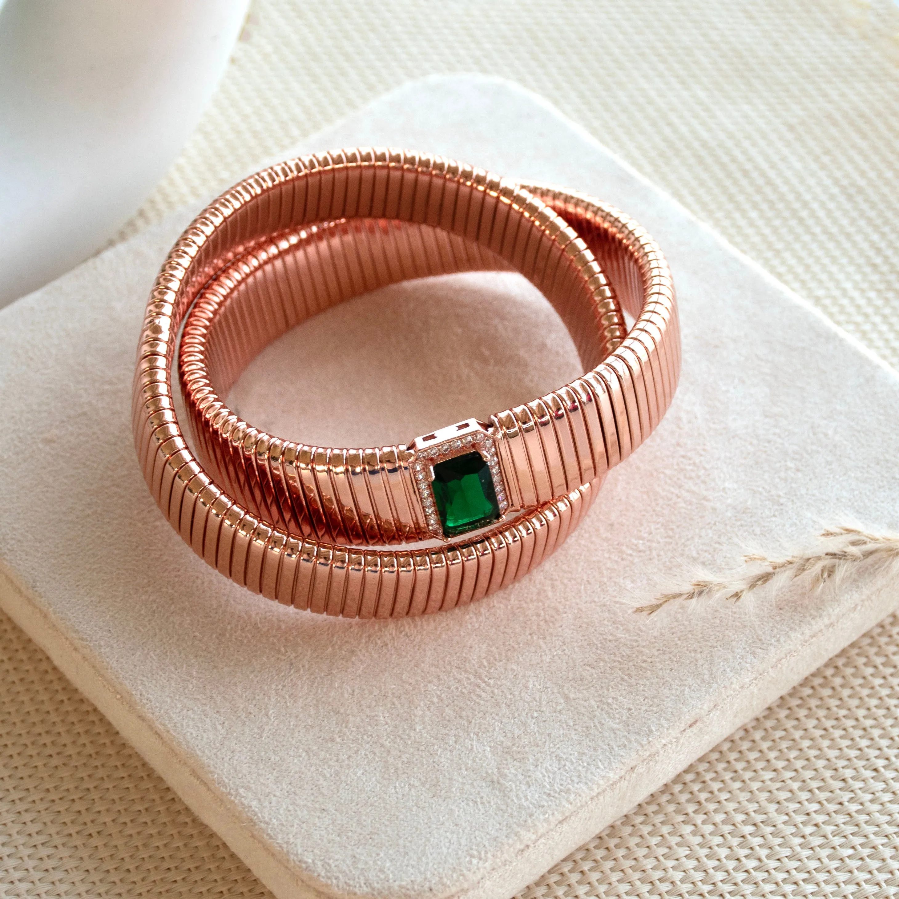 Chunky Gold Twisted Bangle