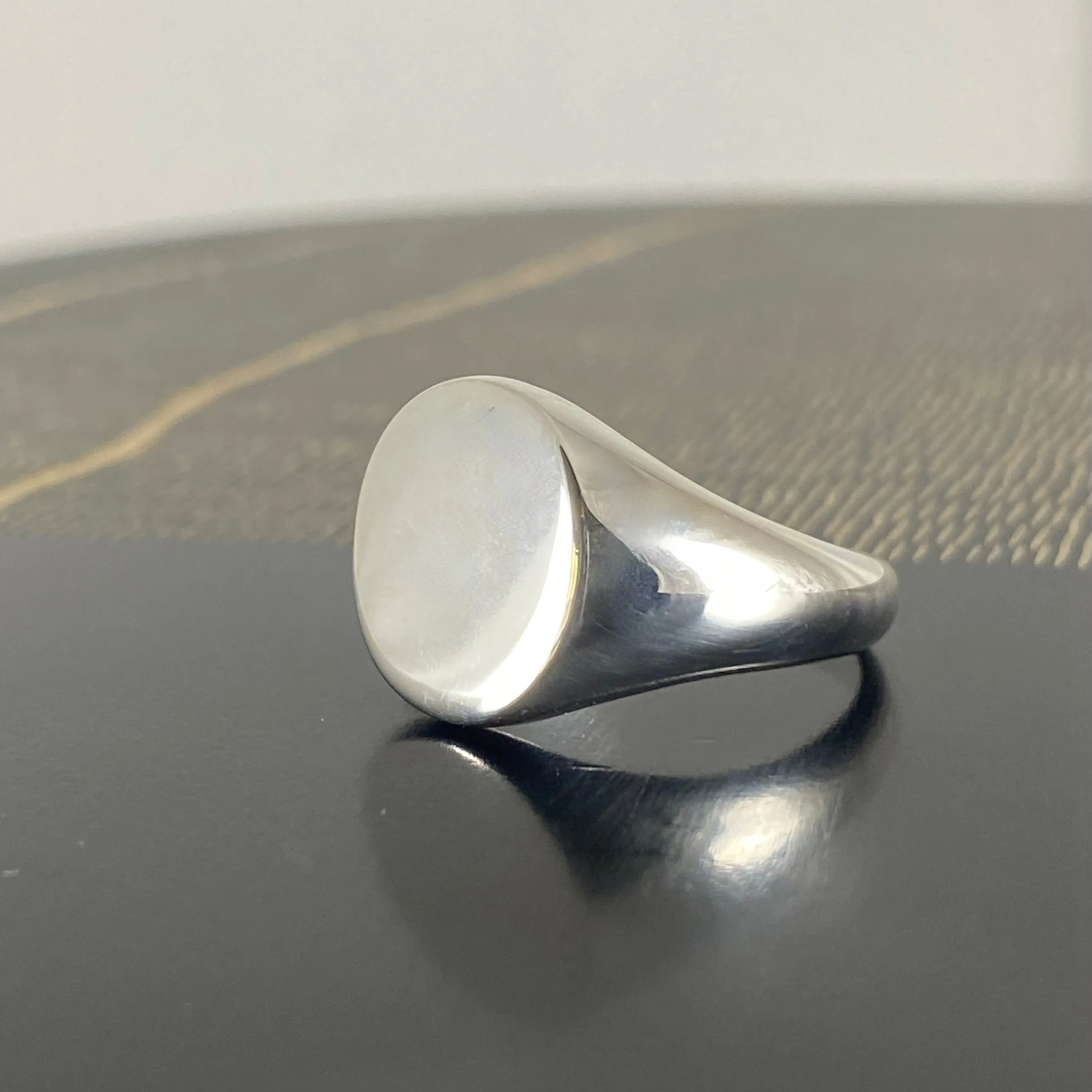 Classic Oval 14mm x 12mm - Sterling Silver Signet Ring