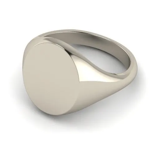 Classic Oval 14mm x 12mm - Sterling Silver Signet Ring