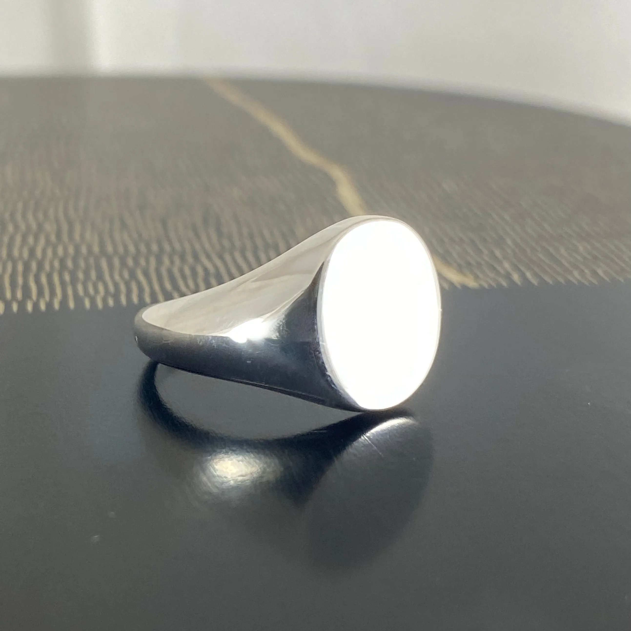 Classic Oval 14mm x 12mm - Sterling Silver Signet Ring