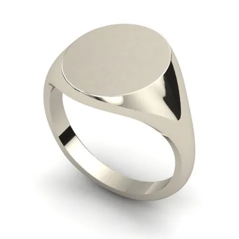 Classic Oval 14mm x 12mm - Sterling Silver Signet Ring