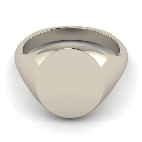 Classic Oval 14mm x 12mm - Sterling Silver Signet Ring