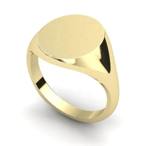 Classic Oval 16mm x 13mm - 9 Carat Yellow Gold Signet Ring