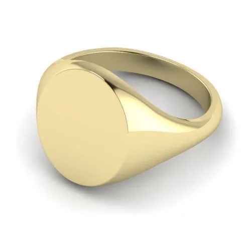 Classic Oval 16mm x 13mm - 9 Carat Yellow Gold Signet Ring
