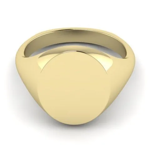 Classic Oval 16mm x 13mm - 9 Carat Yellow Gold Signet Ring