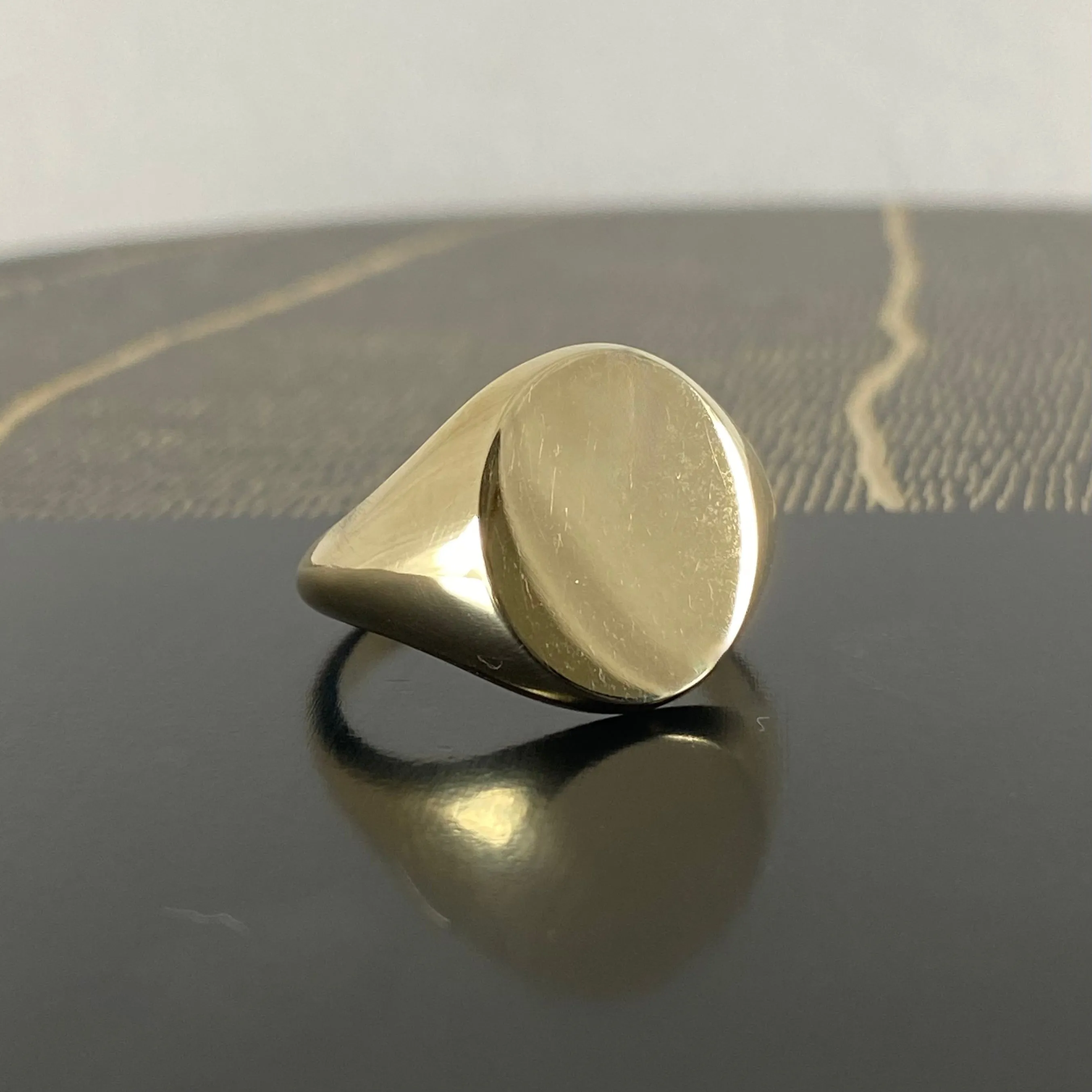 Classic Oval 16mm x 13mm - 9 Carat Yellow Gold Signet Ring