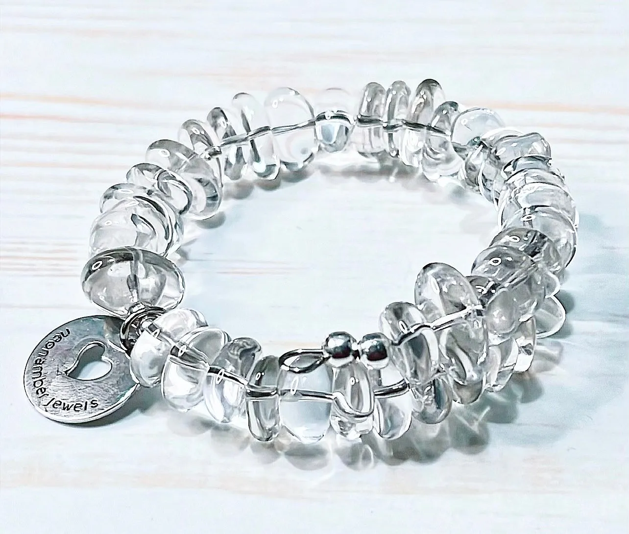 Clear Crystal Quartz Rondelle (April)