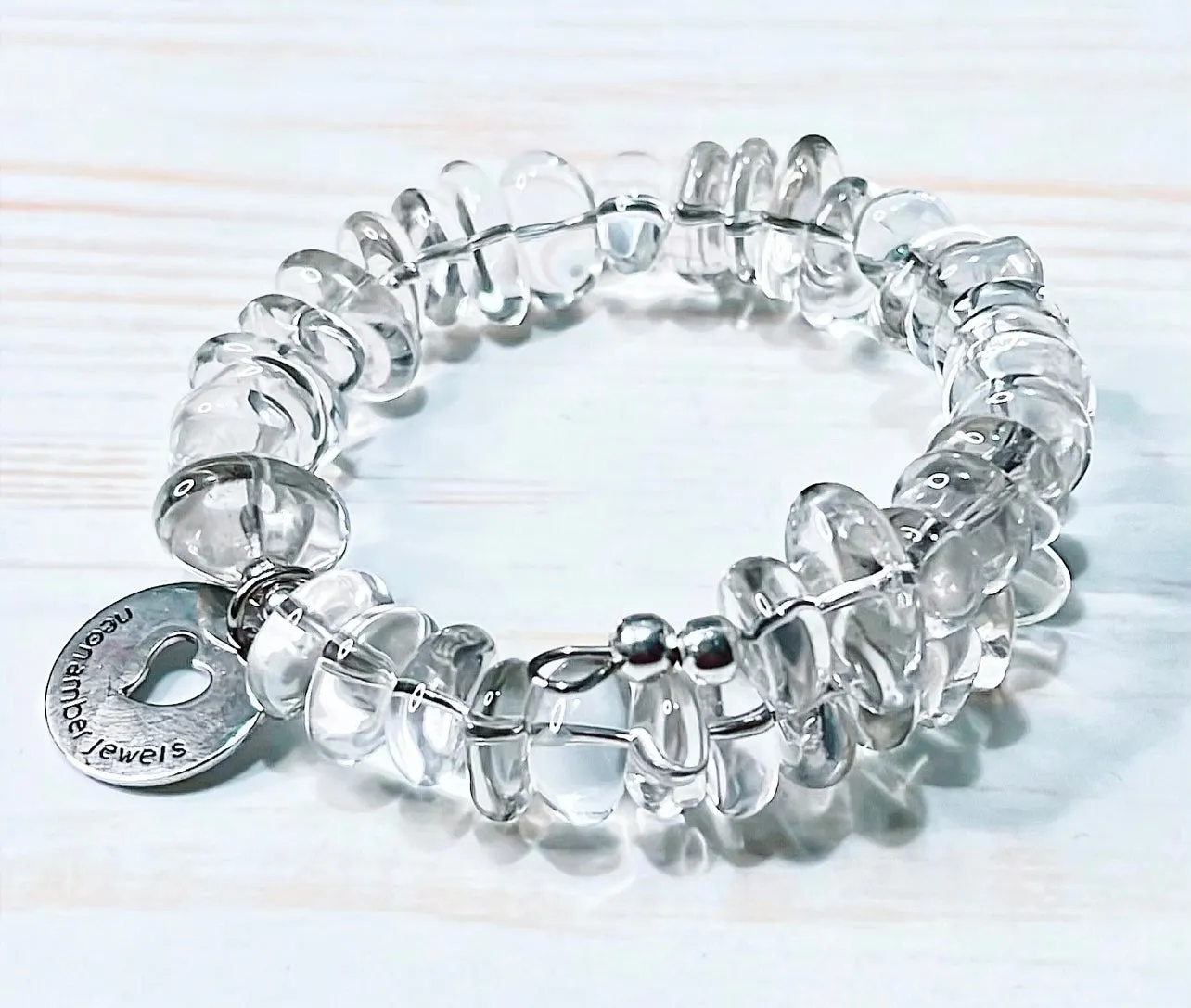 Clear Crystal Quartz Rondelle (April)