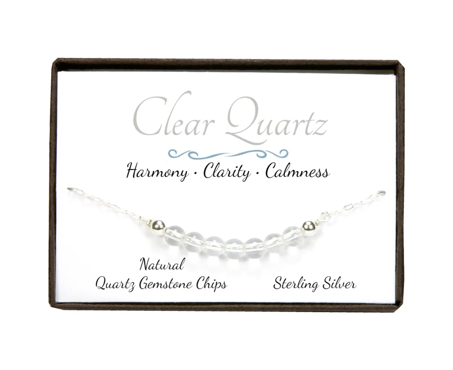 Clear Quartz Sterling Silver Beaded Bracelet