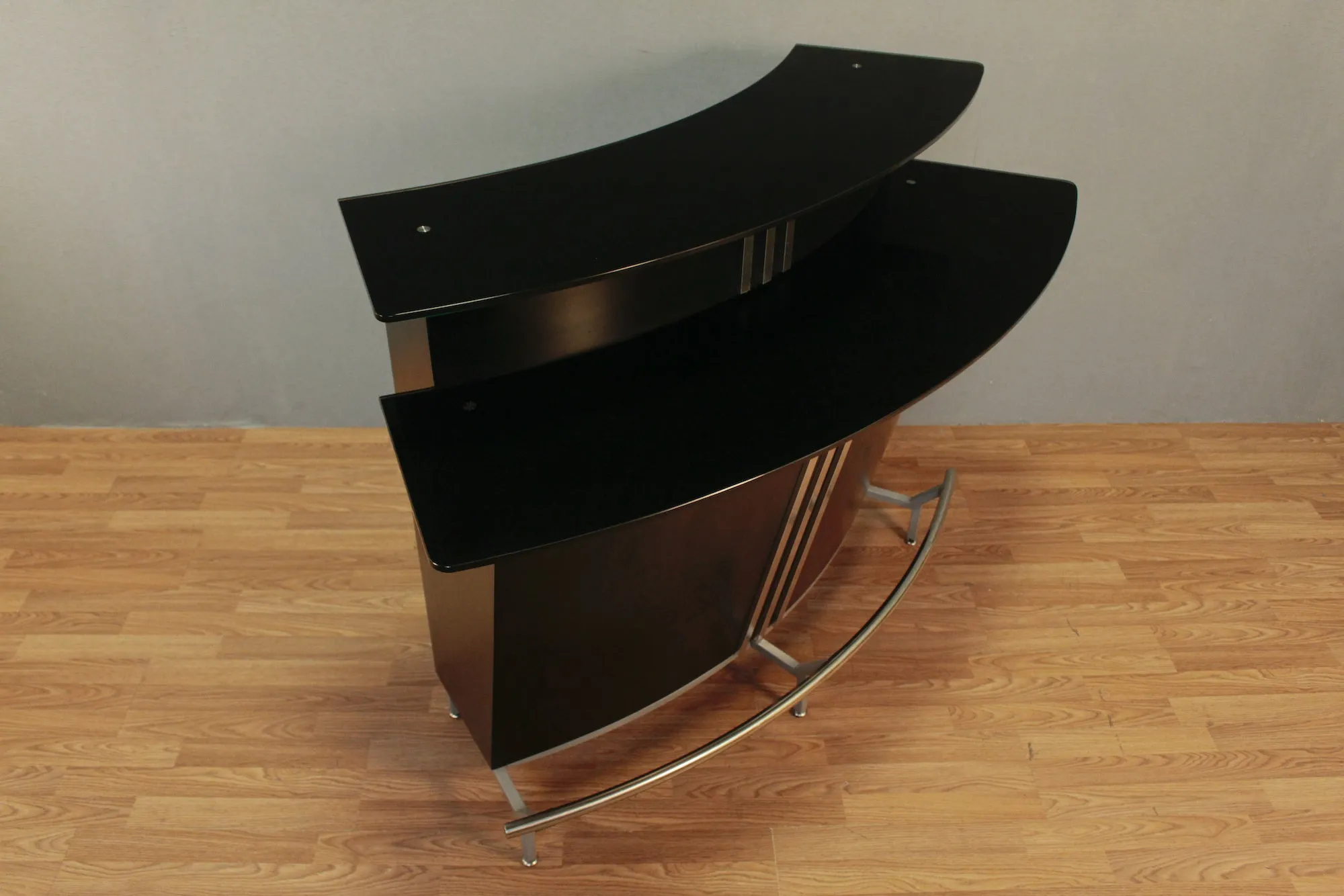 Contemporary Black & Chrome Bar