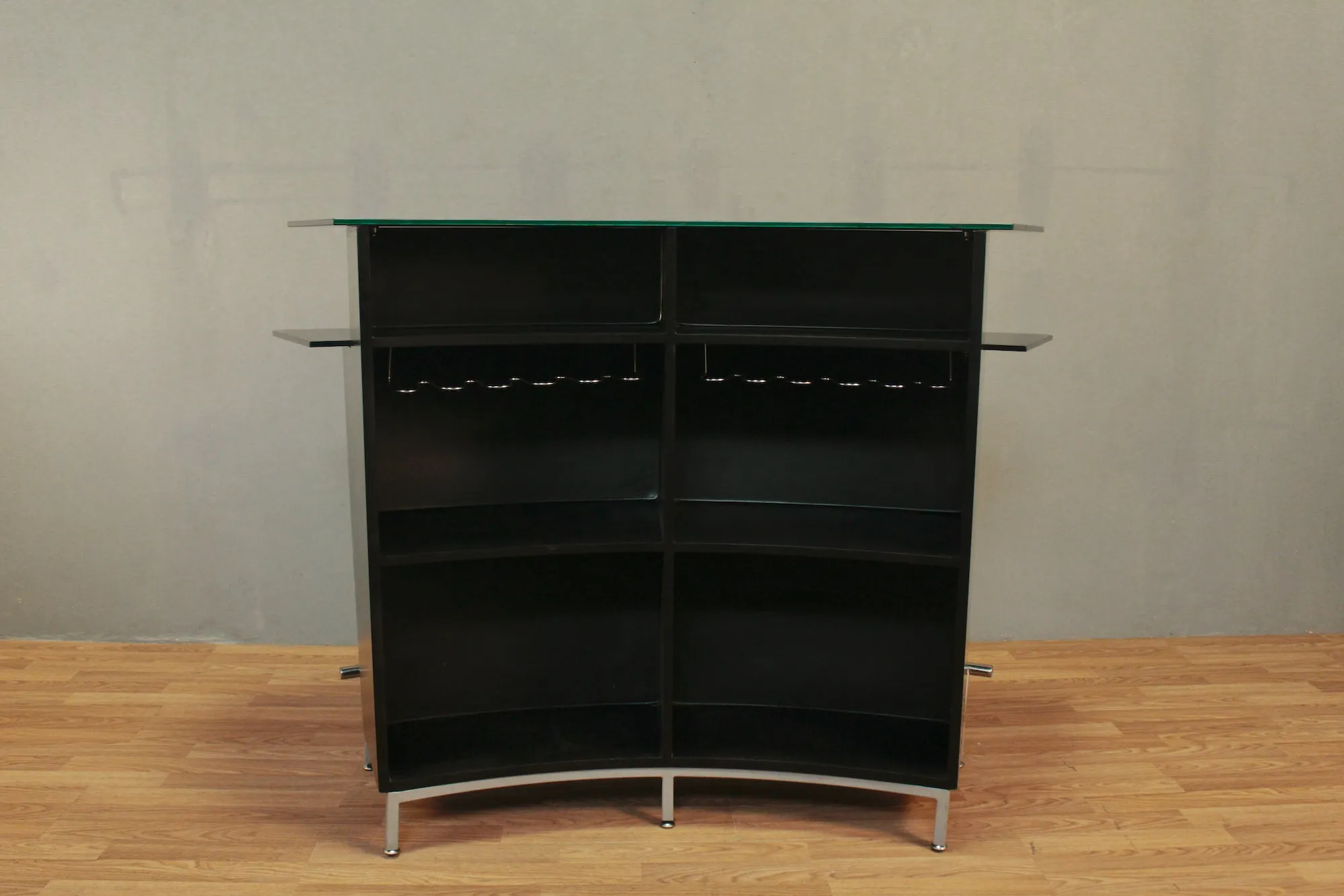 Contemporary Black & Chrome Bar