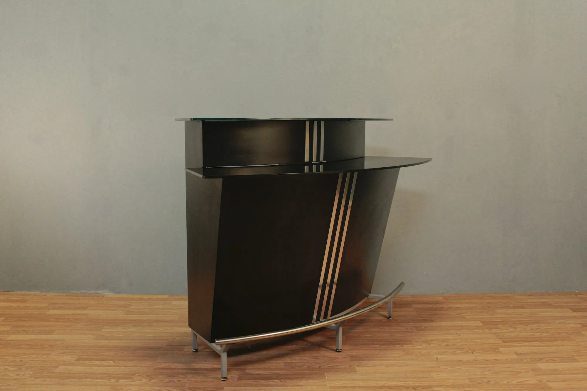 Contemporary Black & Chrome Bar