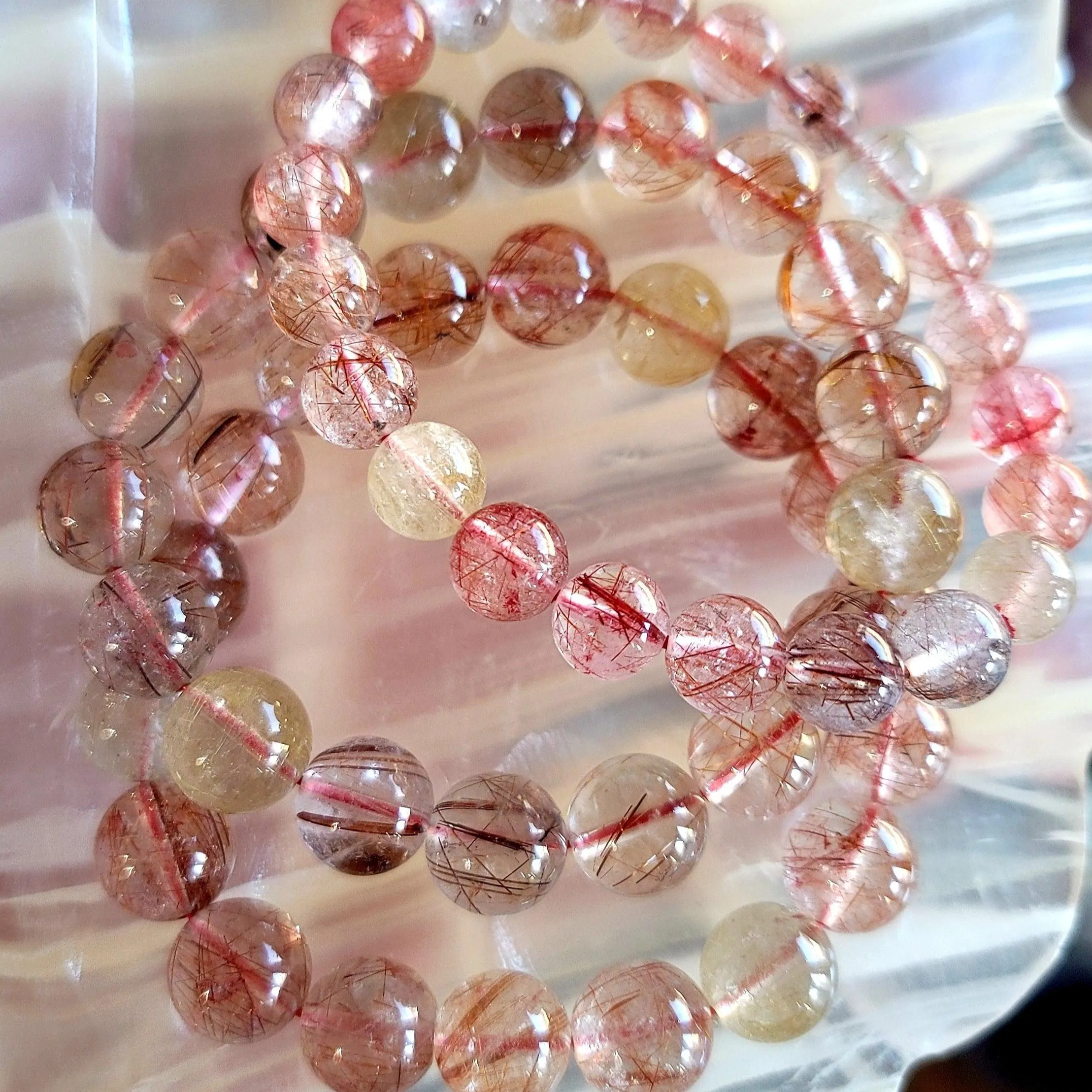 Copper Rutile Quartz Bracelet for Amplifying Energy and Manifesting
