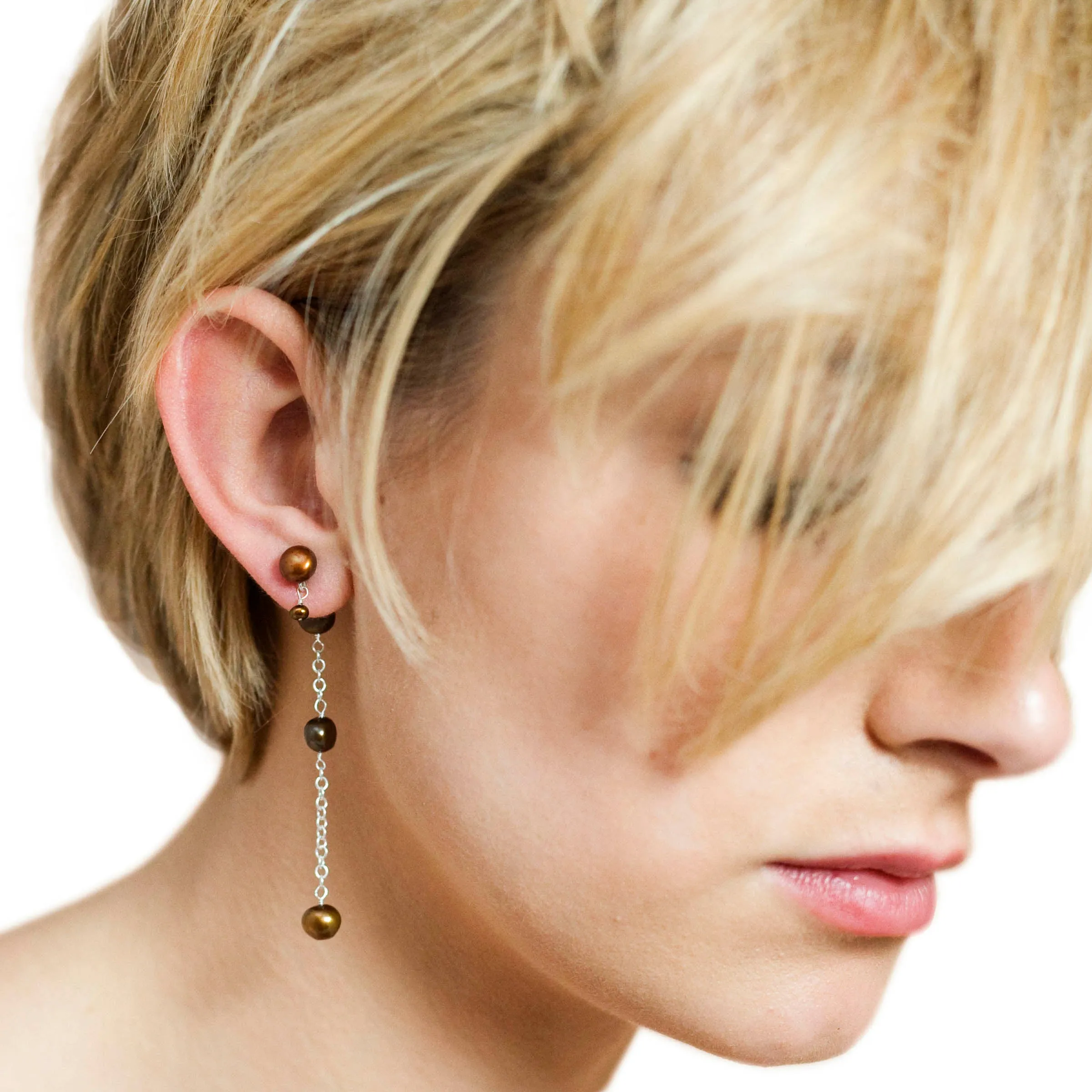 Copper Seed Freshwater Pearl 'Build Your Own' Drop Earrings