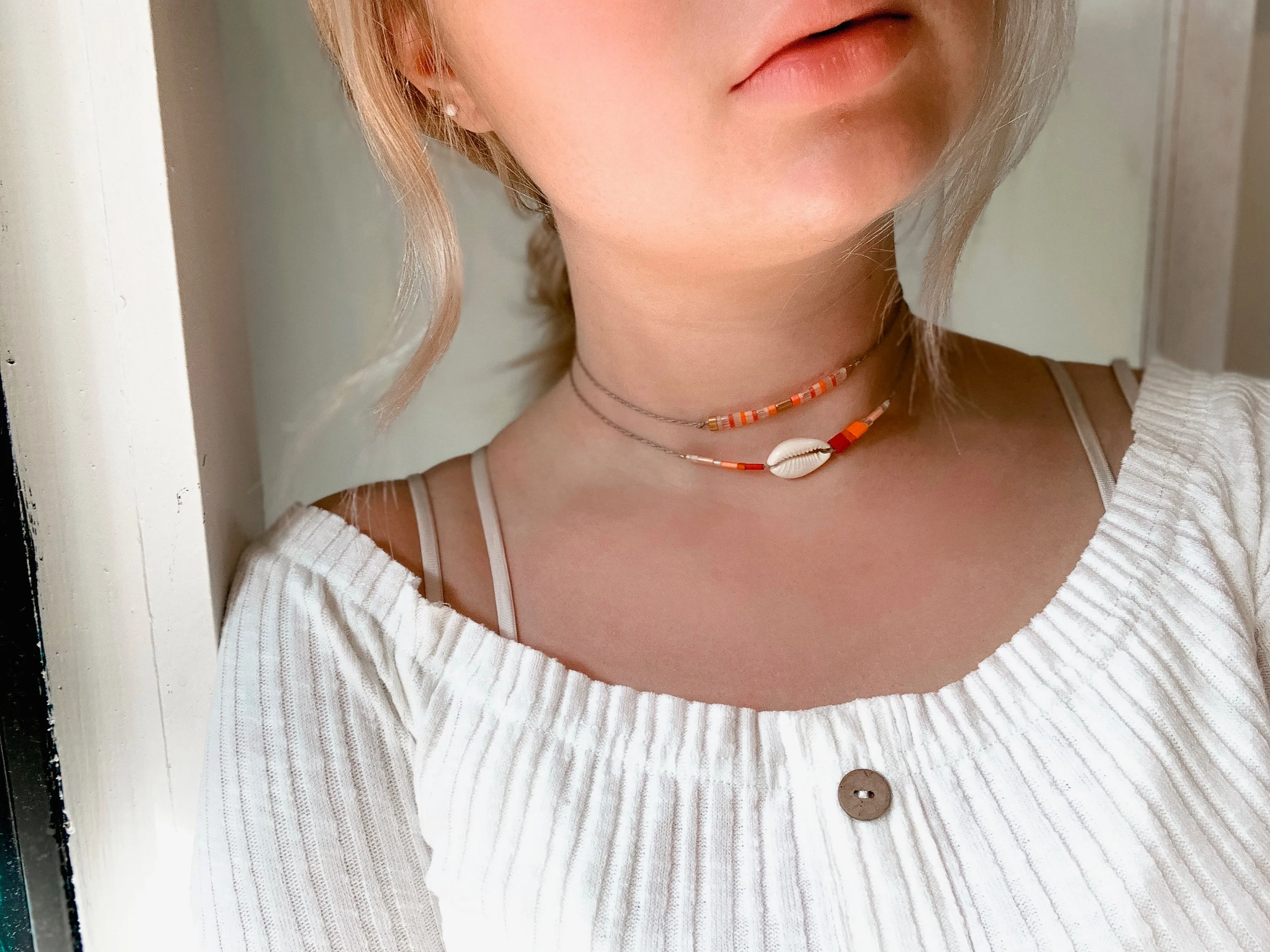 COWRIE TILE NECKLACE