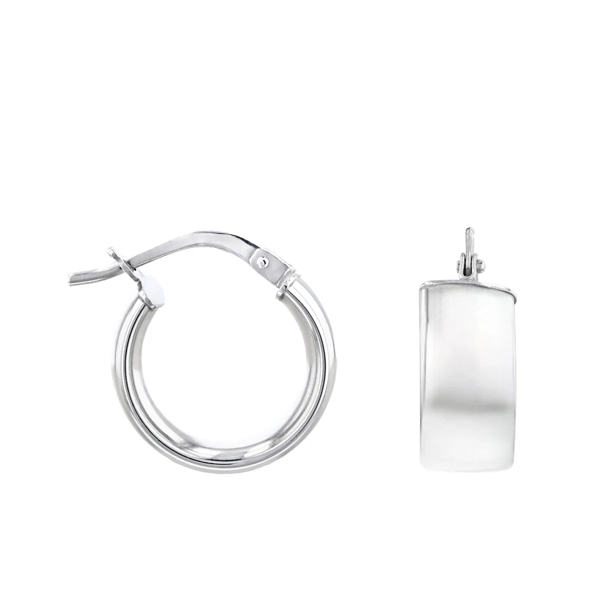Creole Hoop Earrings | 9K White Gold