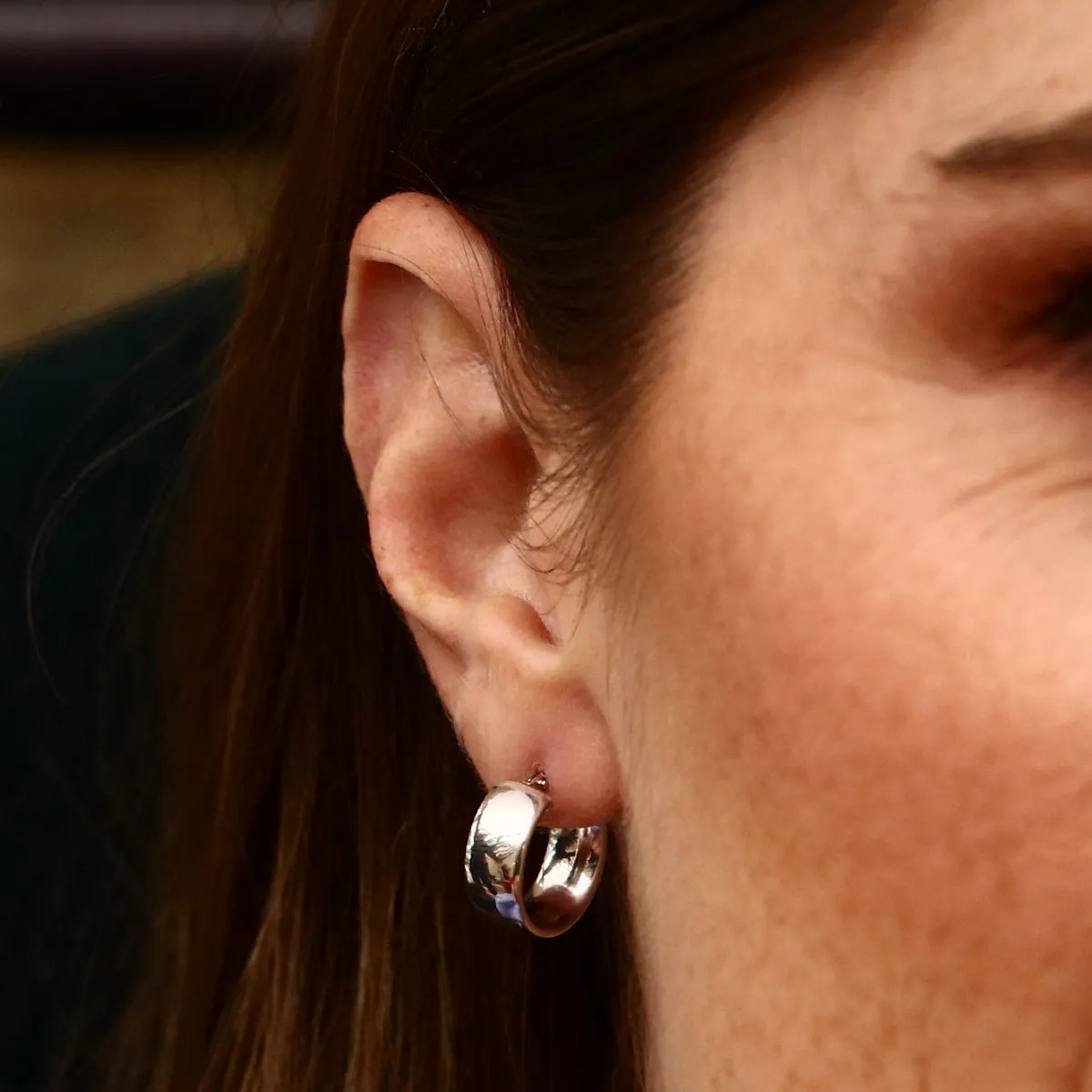 Creole Hoop Earrings | 9K White Gold