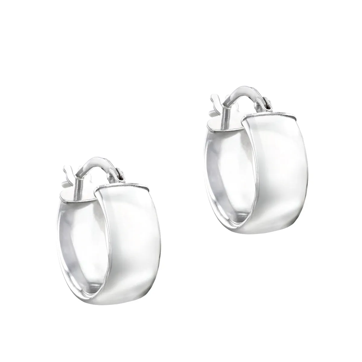 Creole Hoop Earrings | 9K White Gold