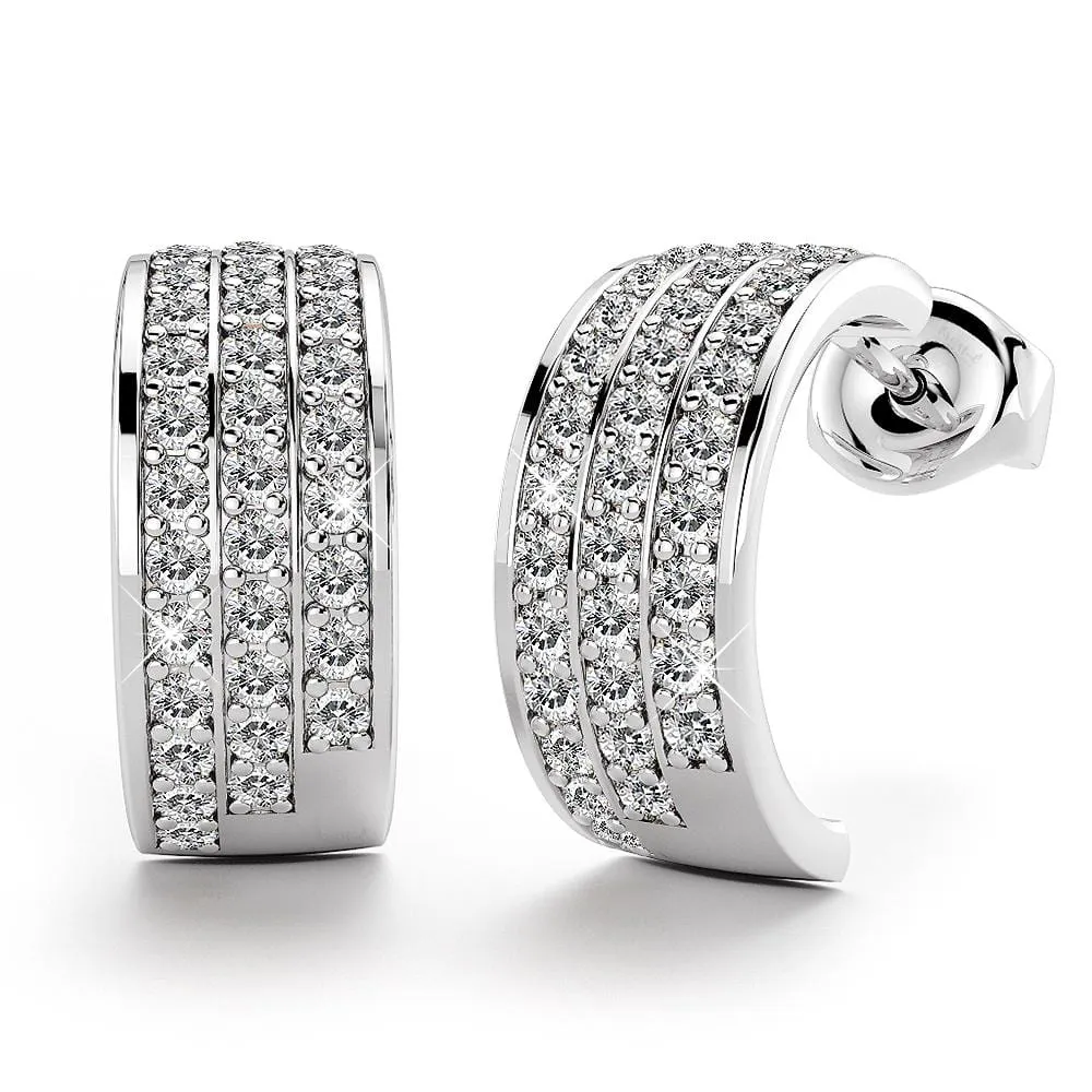 Crescent Moon Earrings Embellished With SWAROVSKI Crystals