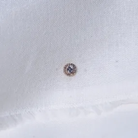 Crown Diamond Stud Earring - Solid 14kt