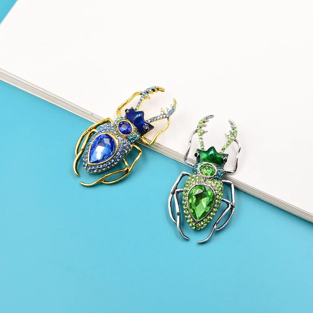 Crystal Large Beetle Brooches For Women