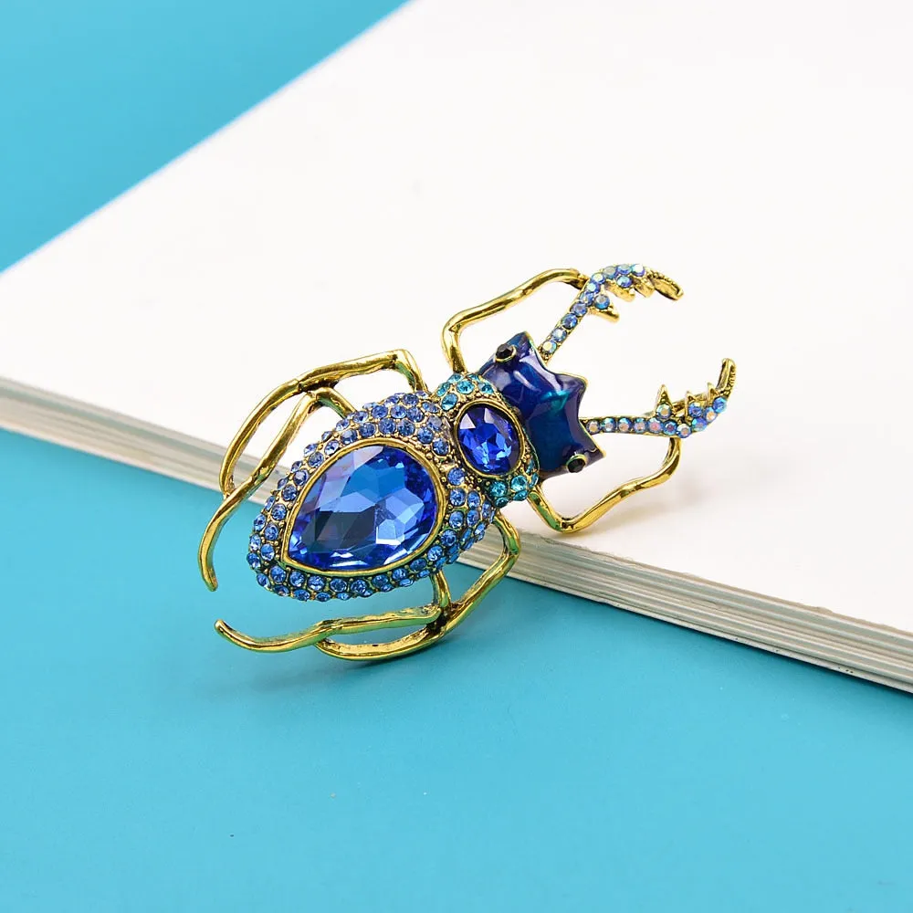 Crystal Large Beetle Brooches For Women
