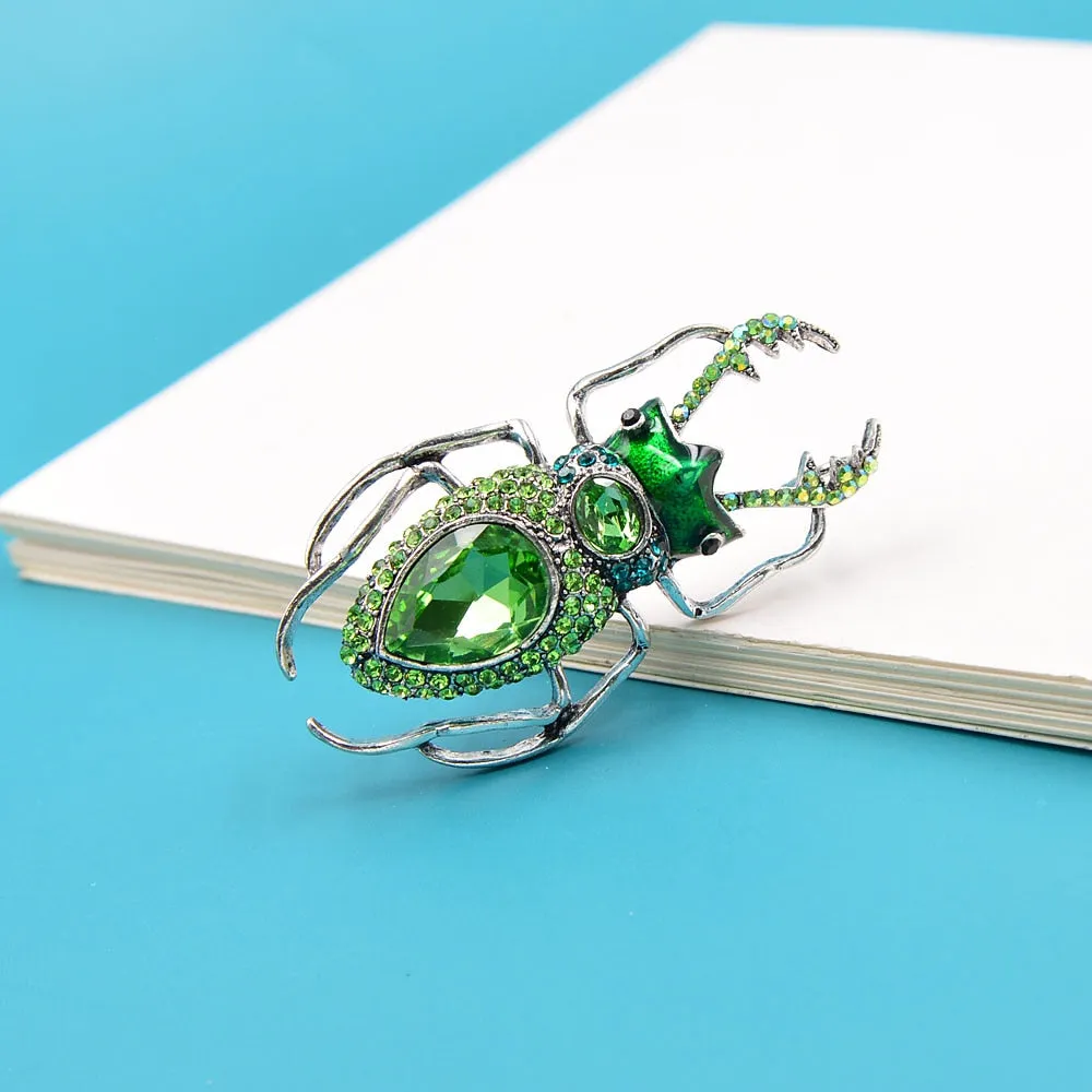 Crystal Large Beetle Brooches For Women